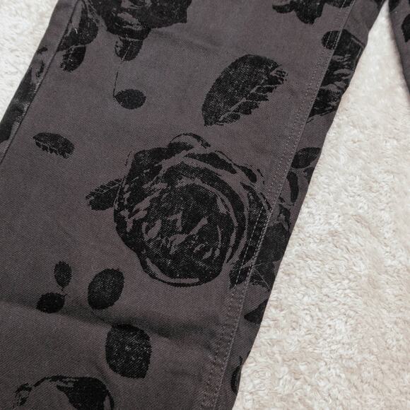 Wild Fable High Rise Straight Black Rose Velvet Denim Jeans Womens Size 8 - Picture 10 of 16